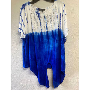 B.L.E.U. Short Sleeve Top with Sparkle Beads  size L  Made in USA